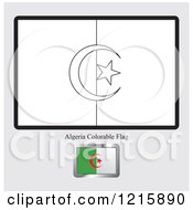 Poster, Art Print Of Coloring Page And Sample For An Algeria Flag