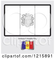 Clipart Of A Coloring Page And Sample For An Andorra Flag Royalty Free Vector Illustration