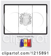 Poster, Art Print Of Coloring Page And Sample For An Andorra Flag