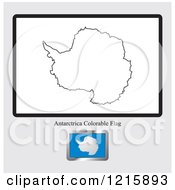 Poster, Art Print Of Coloring Page And Sample For An Antarctica Flag