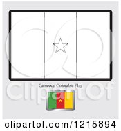 Clipart Of A Coloring Page And Sample For A Cameroon Flag Royalty Free Vector Illustration
