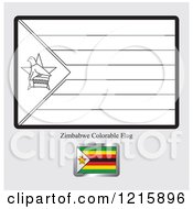 Poster, Art Print Of Coloring Page And Sample For A Zimbabwe Flag