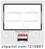 Clipart Of A Coloring Page And Sample For A Yemen Flag Royalty Free Vector Illustration