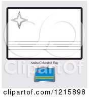 Poster, Art Print Of Coloring Page And Sample For An Aruba Flag