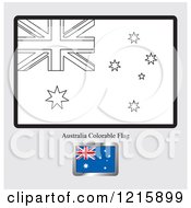Poster, Art Print Of Coloring Page And Sample For An Australia Flag