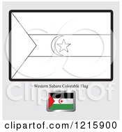 Clipart Of A Coloring Page And Sample For A Western Sahara Flag Royalty Free Vector Illustration