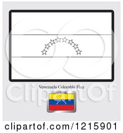 Clipart Of A Coloring Page And Sample For A Venezuela Flag Royalty Free Vector Illustration