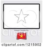 Poster, Art Print Of Coloring Page And Sample For A Vietnam Flag