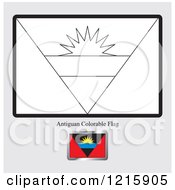 Poster, Art Print Of Coloring Page And Sample For An Antigua Flag