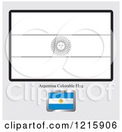 Clipart Of A Coloring Page And Sample For An Argentina Flag Royalty Free Vector Illustration