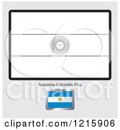 Poster, Art Print Of Coloring Page And Sample For An Argentina Flag