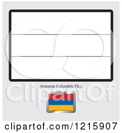 Clipart Of A Coloring Page And Sample For An Armenia Flag Royalty Free Vector Illustration