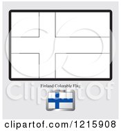 Poster, Art Print Of Coloring Page And Sample For A Finland Flag