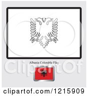 Clipart Of A Coloring Page And Sample For An Albania Flag Royalty Free Vector Illustration