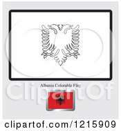 Poster, Art Print Of Coloring Page And Sample For An Albania Flag