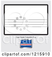 Clipart Of A Coloring Page And Sample For A Cape Verde Flag Royalty Free Vector Illustration