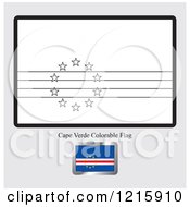 Poster, Art Print Of Coloring Page And Sample For A Cape Verde Flag