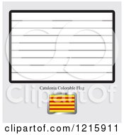 Clipart Of A Coloring Page And Sample For A Catalonia Flag Royalty Free Vector Illustration