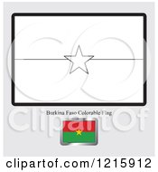Clipart Of A Coloring Page And Sample For A Burkina Faso Flag Royalty Free Vector Illustration