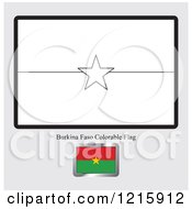 Poster, Art Print Of Coloring Page And Sample For A Burkina Faso Flag