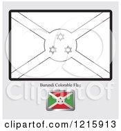Clipart Of A Coloring Page And Sample For A Burundi Flag Royalty Free Vector Illustration