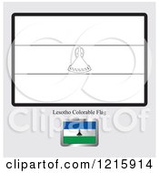 Clipart Of A Coloring Page And Sample For A Lesotho Flag Royalty Free Vector Illustration