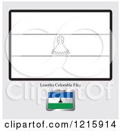 Poster, Art Print Of Coloring Page And Sample For A Lesotho Flag