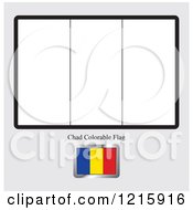 Clipart Of A Coloring Page And Sample For A Chad Flag Royalty Free Vector Illustration