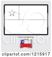 Poster, Art Print Of Coloring Page And Sample For A Chile Flag