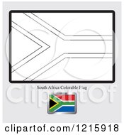 Clipart Of A Coloring Page And Sample For A South Africa Flag Royalty Free Vector Illustration