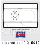 Clipart Of A Coloring Page And Sample For A North Korea Flag Royalty Free Vector Illustration by Lal Perera