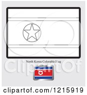 Poster, Art Print Of Coloring Page And Sample For A North Korea Flag