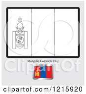 Poster, Art Print Of Coloring Page And Sample For A Mongolia Flag