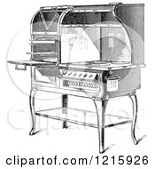 Poster, Art Print Of Retro Antique Electric Stove In Black And White
