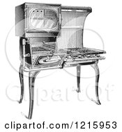 Poster, Art Print Of Retro Antique Gas Stove In Black And White