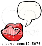Cartoon Of Speaking Vampire Lips Royalty Free Vector Illustration