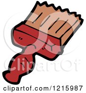 Cartoon Of A Paintbrush Royalty Free Vector Illustration by lineartestpilot