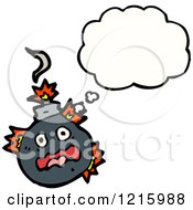 Cartoon Of A Bomb Thinking Royalty Free Vector Illustration by lineartestpilot