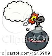 Cartoon Of A Bomb Thinking Royalty Free Vector Illustration