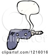 Cartoon Of An Electric Drill Speaking Royalty Free Vector Illustration by lineartestpilot