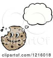 Cartoon Of A Thinking Cookie Royalty Free Vector Illustration