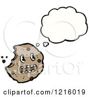 Cartoon Of A Thinking Cookie Royalty Free Vector Illustration