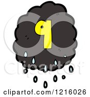 Cartoon Of A Stormy Cloud With The Number 9 Royalty Free Vector Illustration
