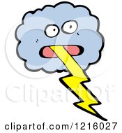 Poster, Art Print Of Stormy Cloud With A Lightning Bolt