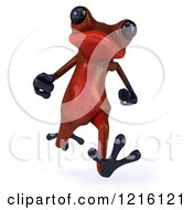 3d Red Springer Frog Running
