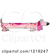 Clipart Of A Long Pink Dog Royalty Free Vector Illustration