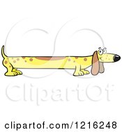 Clipart Of A Long Yellow Dog Royalty Free Vector Illustration