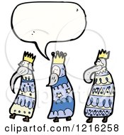 Cartoon Of Three Wise Men Speaking Royalty Free Vector Illustration by lineartestpilot