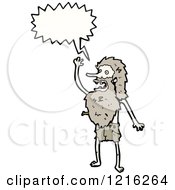 Cartoon Of A Speaking Wildman Royalty Free Vector Illustration