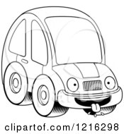 Poster, Art Print Of Black And White Hungry Compact Car Character